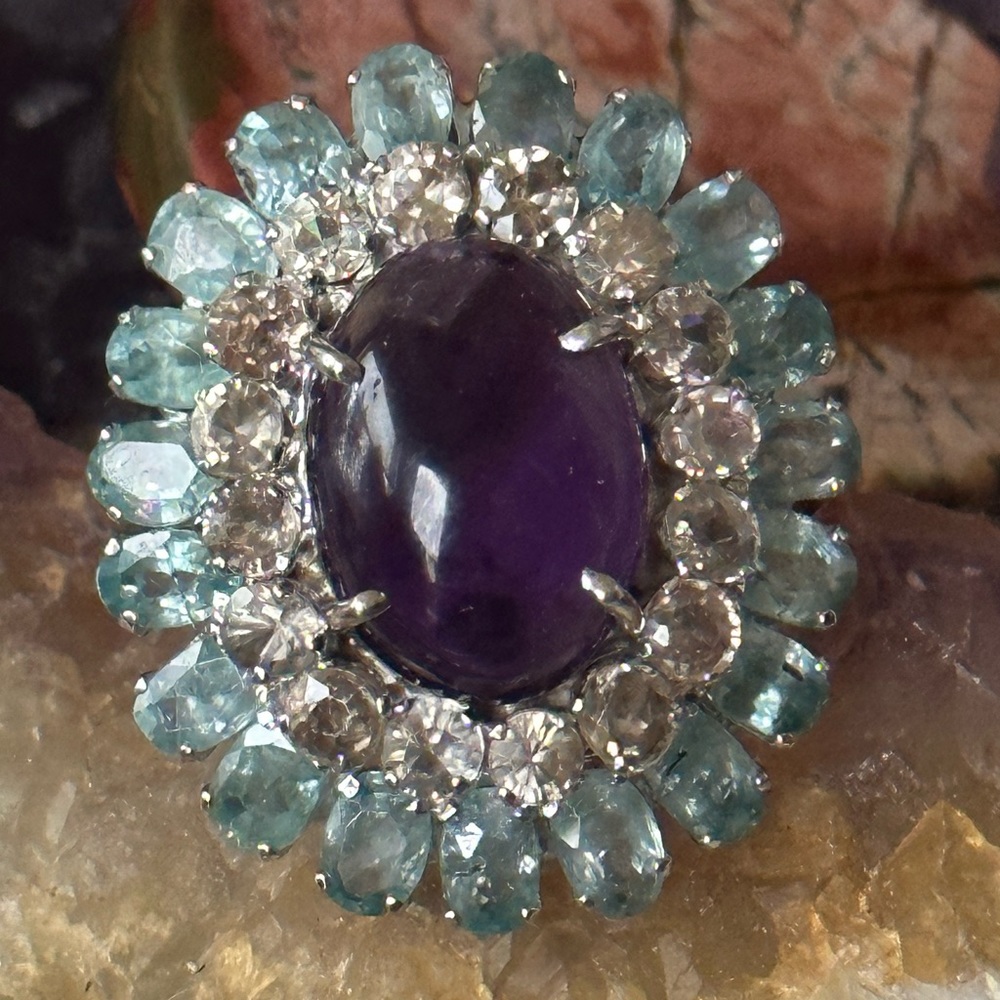 Gorgeous High End Gemstone Statement Cocktail Ste… - image 1